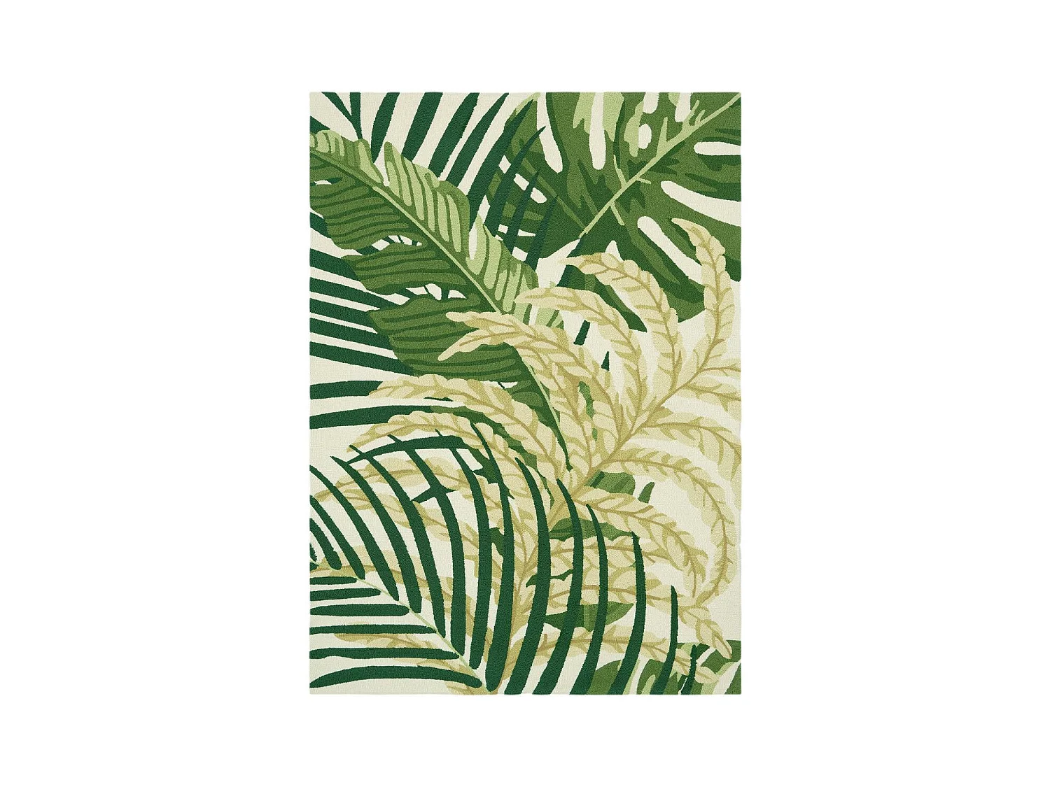 Tapis extérieur 140x200 tissé kilim vert et beige MANILA