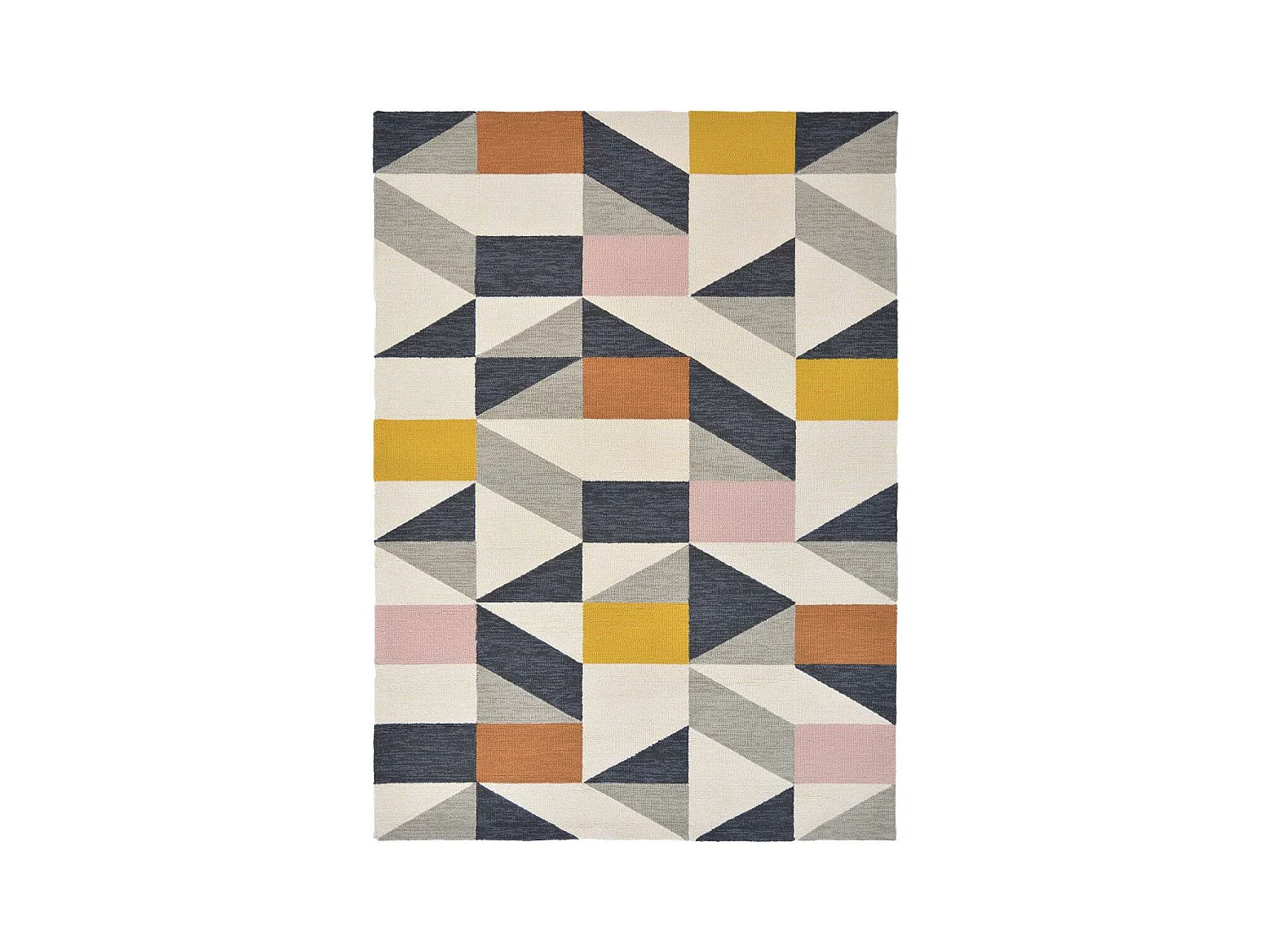 Tapis extérieur 200x280 tissé kilim orange et rose NUEVO