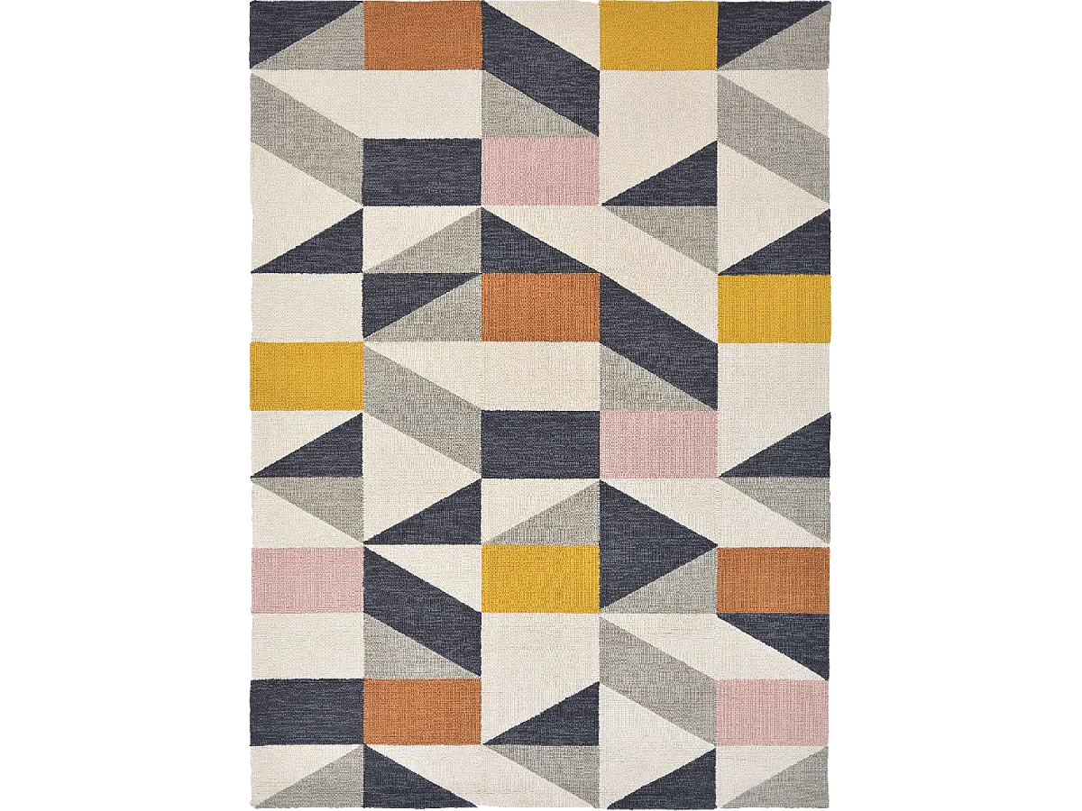 Tapis extérieur 200x280 tissé kilim orange et rose NUEVO