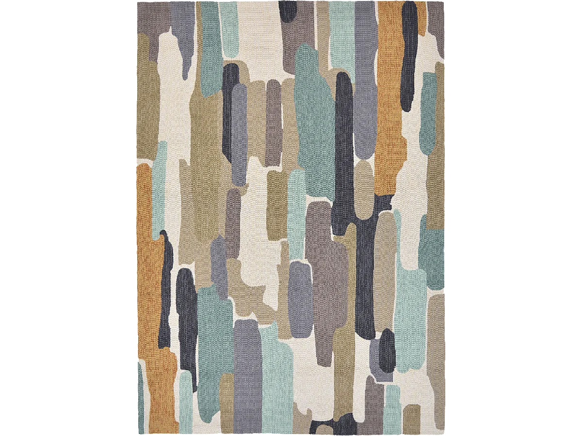 Tappeto da esterno 250x350 tessuto kilim blu e beige TRATTINO