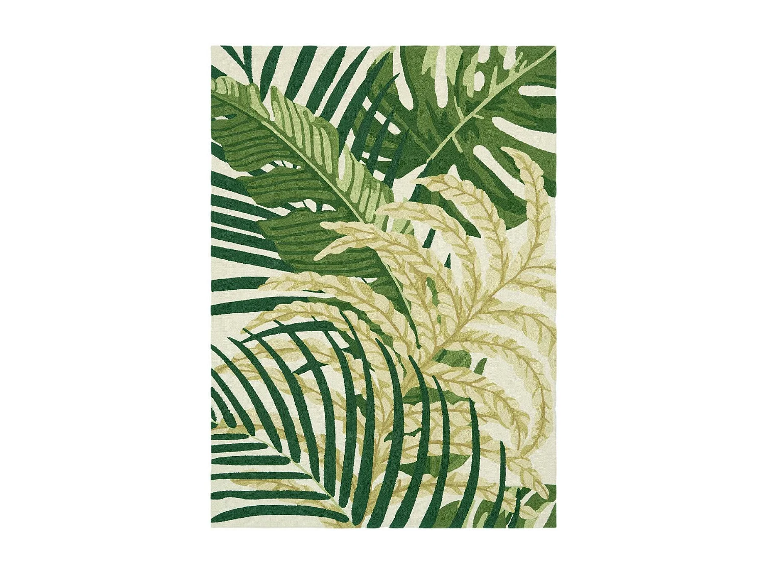 Tapis extérieur 160x230 tissé kilim vert et beige MANILA