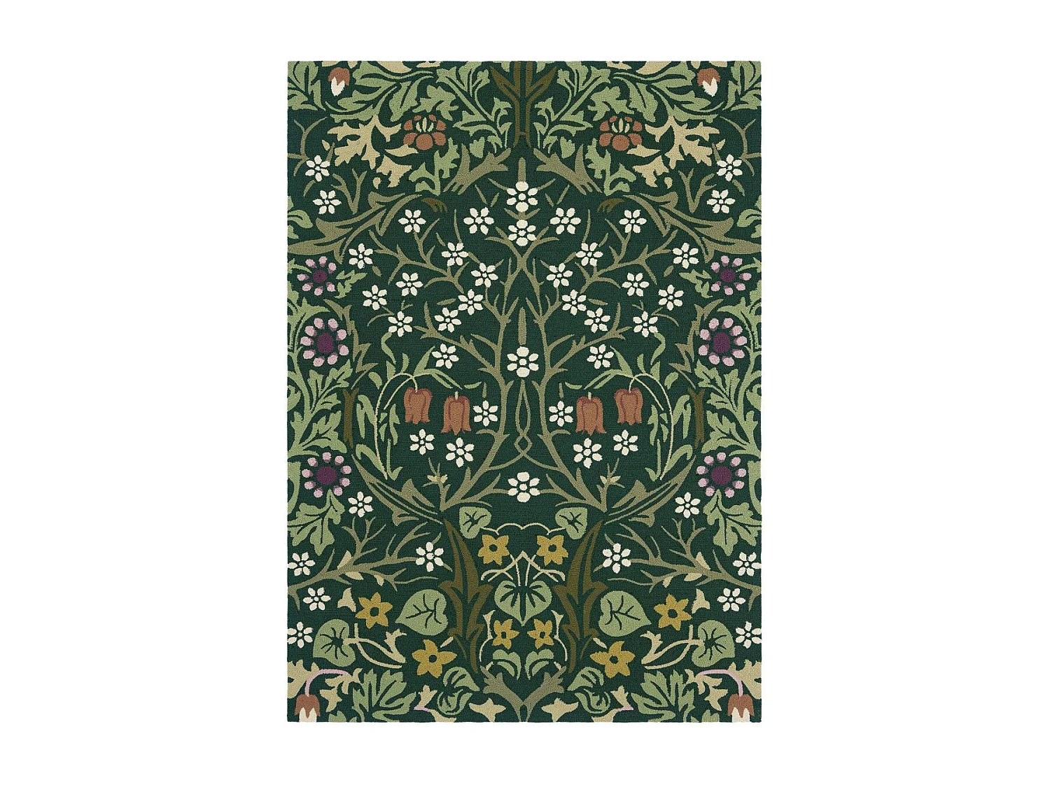 Tapis extérieur 160x230 tissé kilim vert et orange BLAKORN