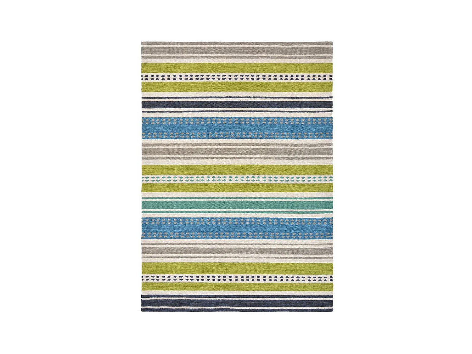 Tapis extérieur 200x280 tissé kilim vert et bleu RIVI