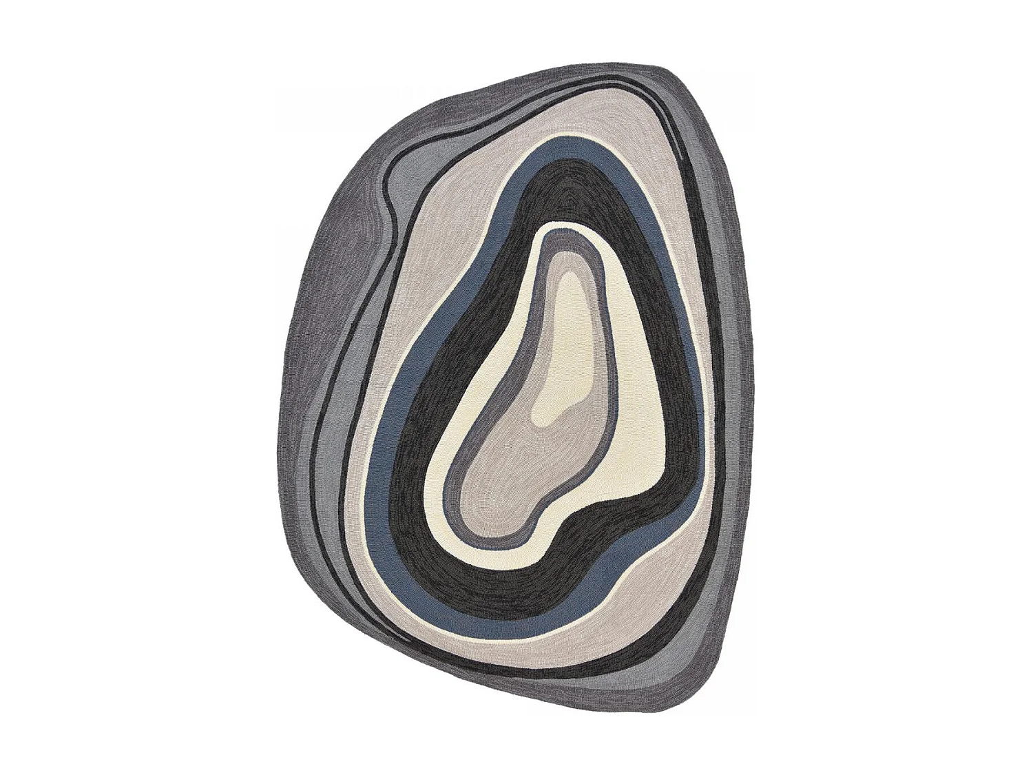 Tappeto da esterno 250x350 tessuto kilim nero e blu AURA