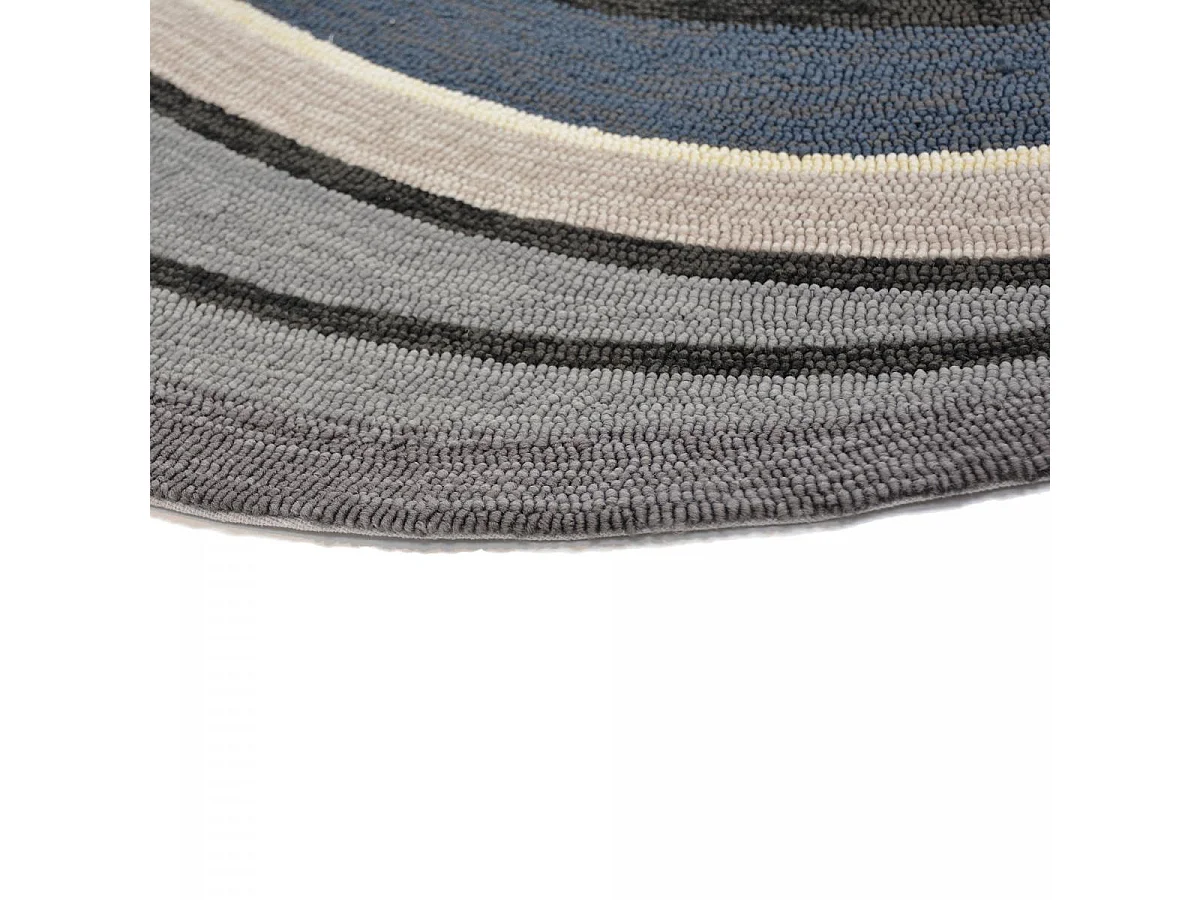 Tappeto da esterno 250x350 tessuto kilim nero e blu AURA