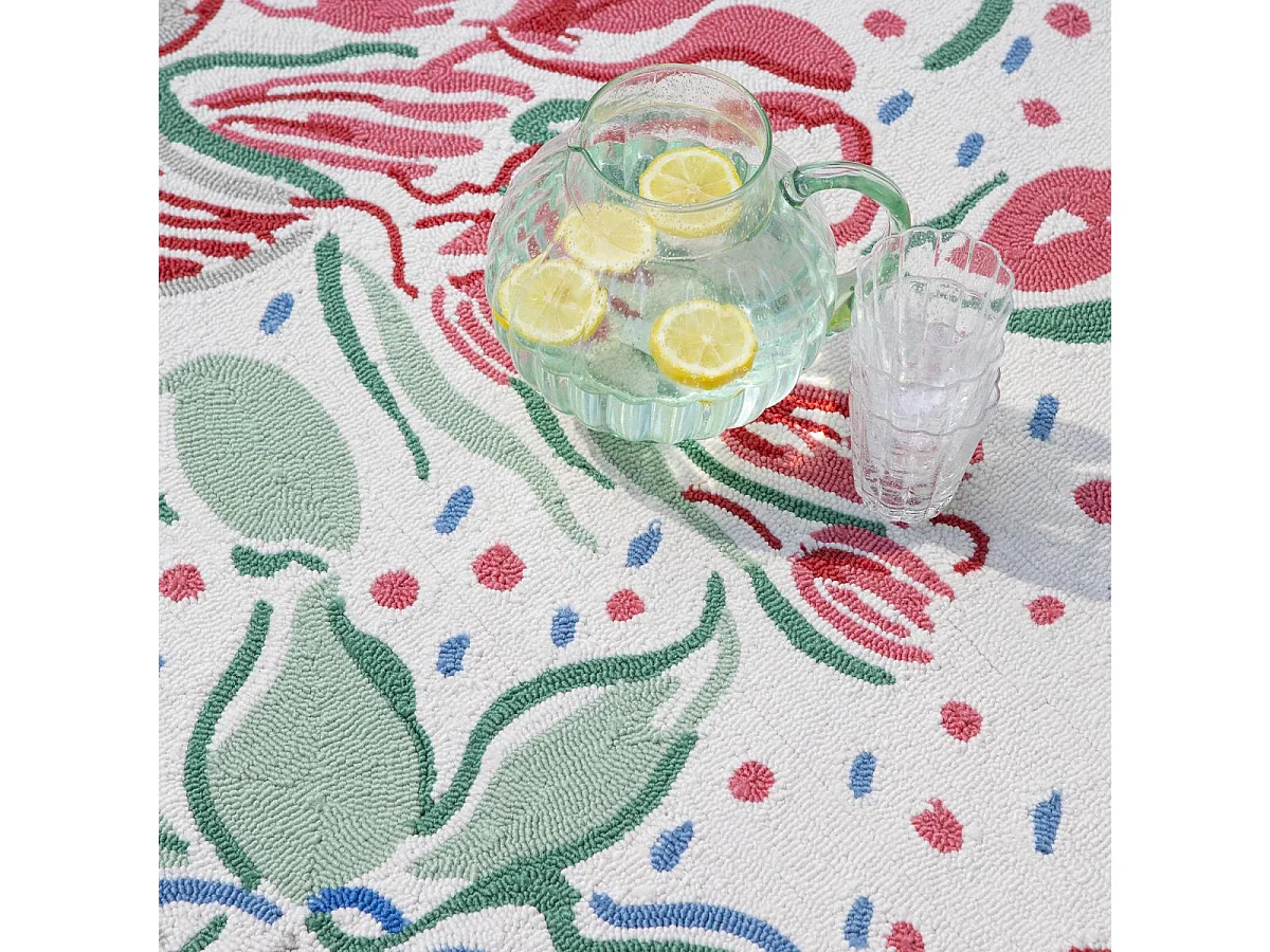 Tapis extérieur 160x230 kilim fait main rouge et vert LILITH