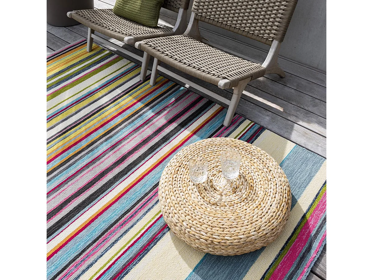 Tapis extérieur 250x350 tissé kilim multicolore LAVIDA