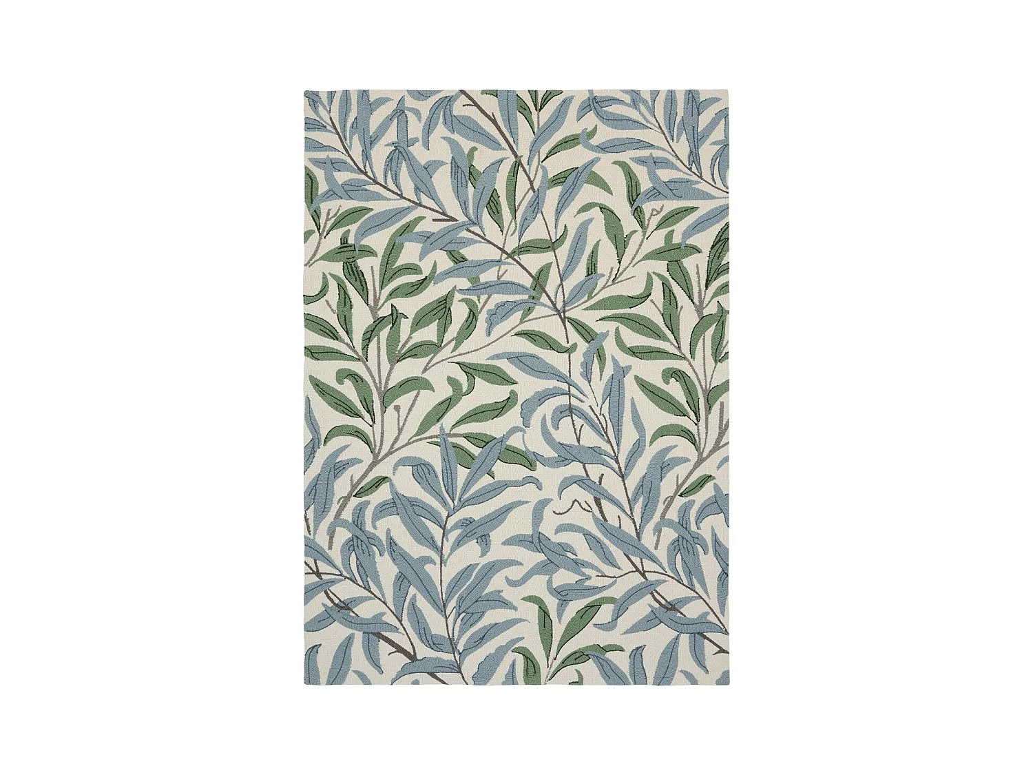 Tapis extérieur 140x200 tissé kilim beige et bleu WILLOW