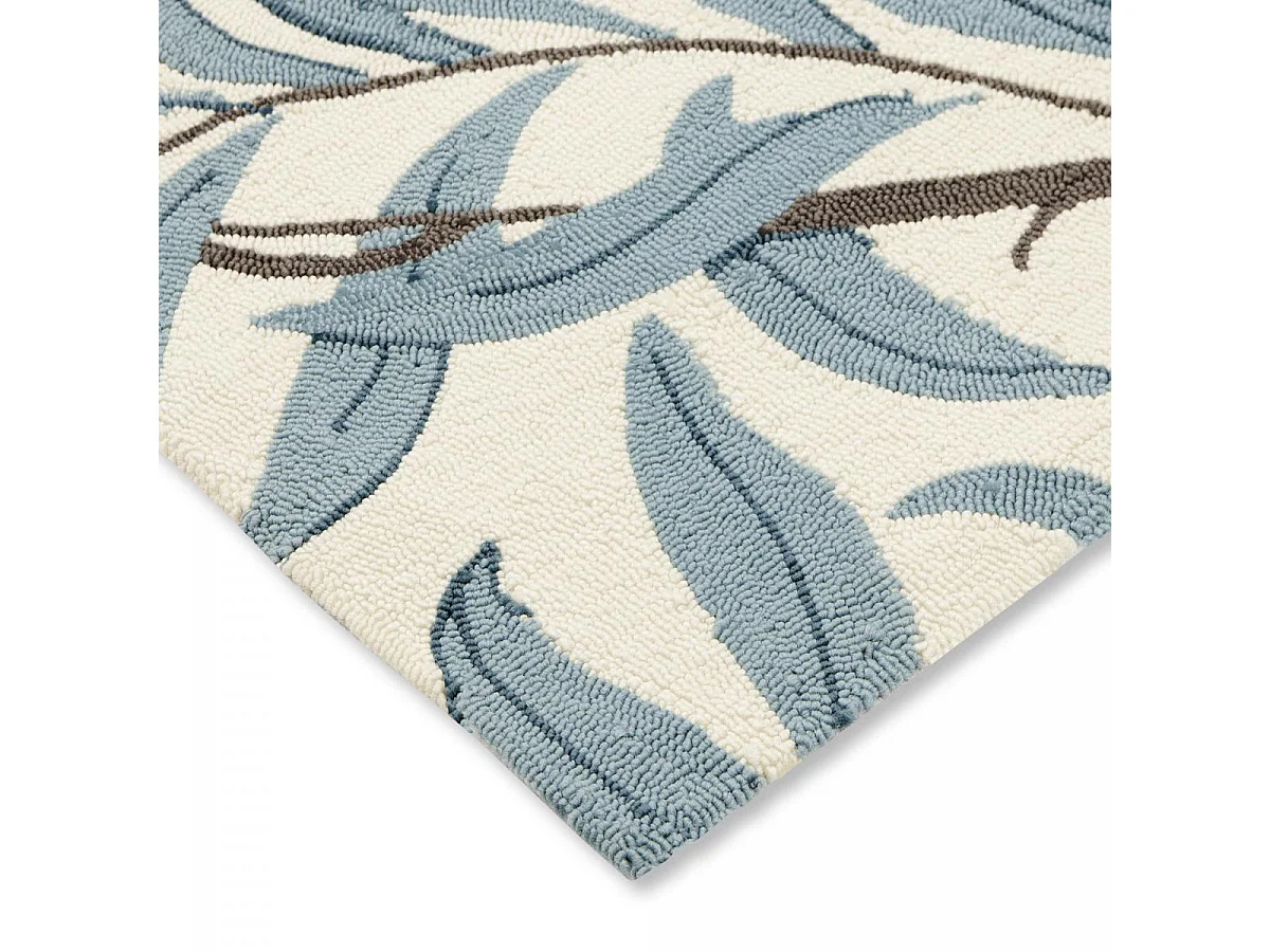 Tapis extérieur 140x200 tissé kilim beige et bleu WILLOW