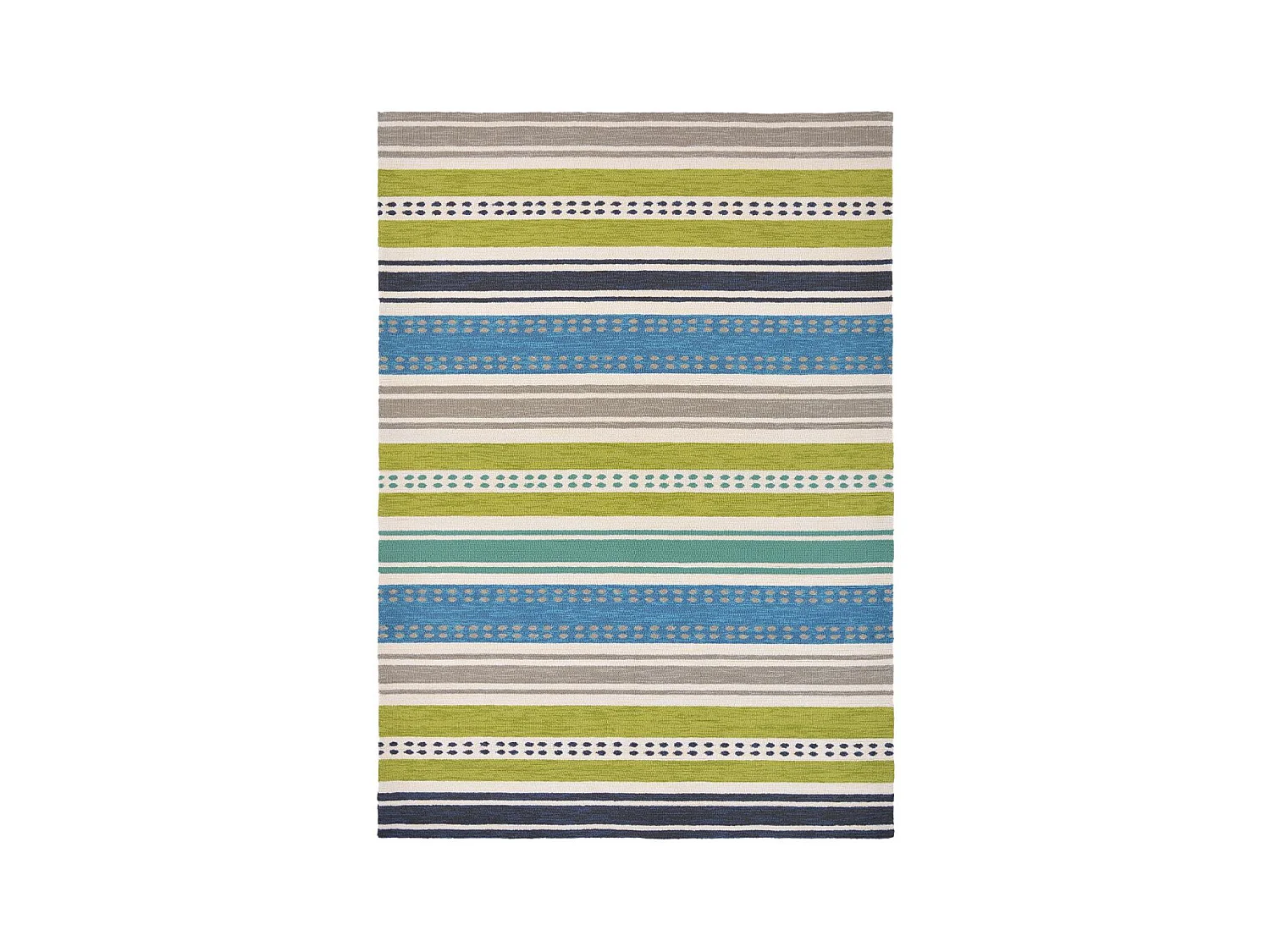 Tapis extérieur 250x350 tissé kilim vert et bleu RIVI