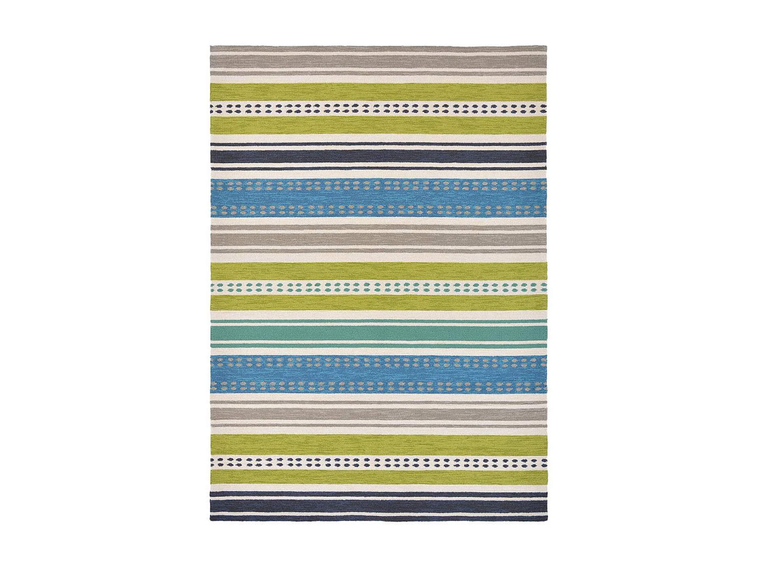 Tapis extérieur 250x350 tissé kilim vert et bleu RIVI