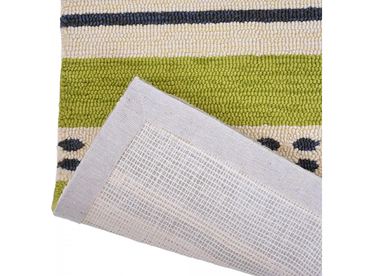 Tapis extérieur 250x350 tissé kilim vert et bleu RIVI