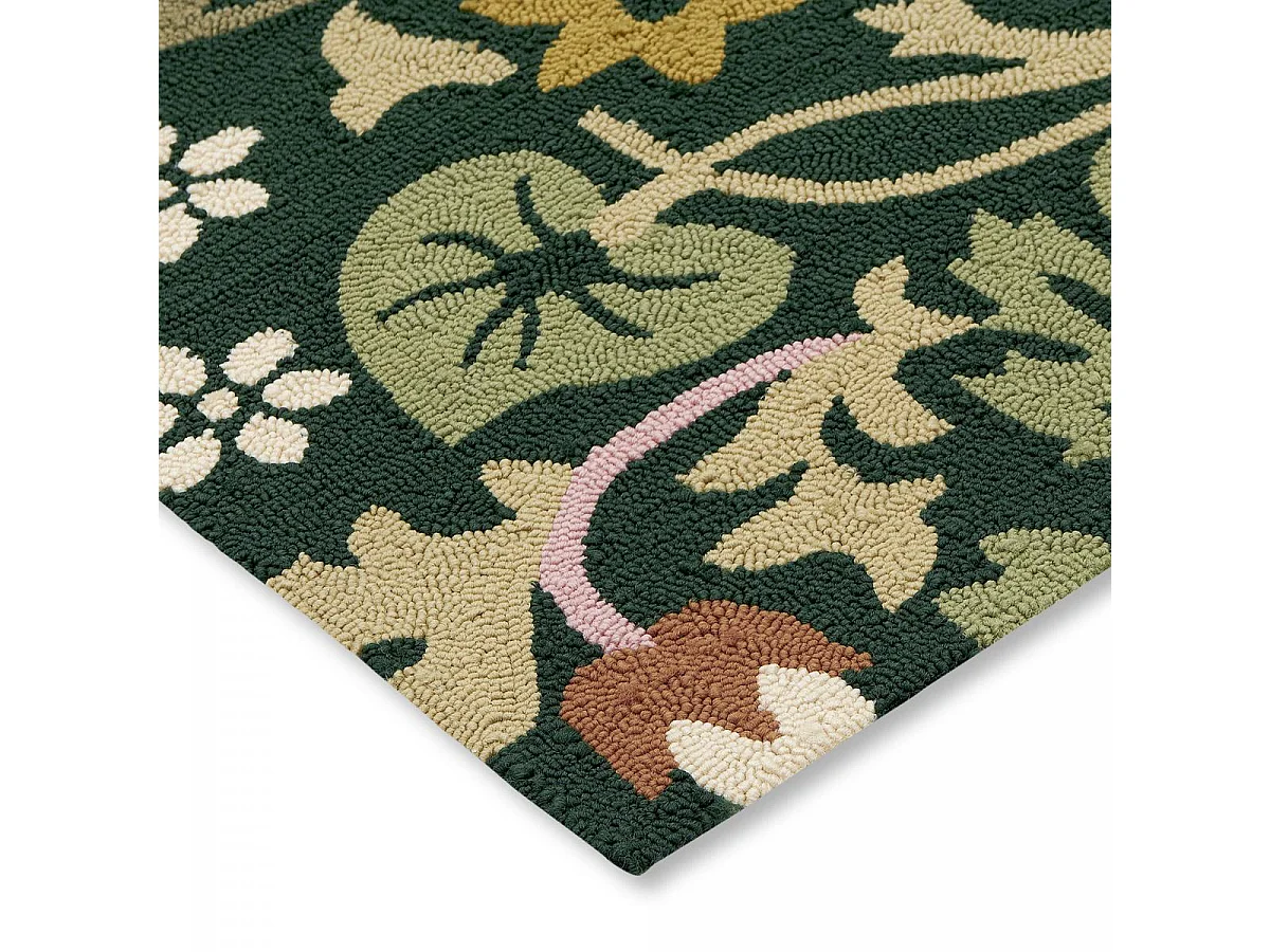 Tapis extérieur 200x280 tissé kilim vert et orange BLAKORN
