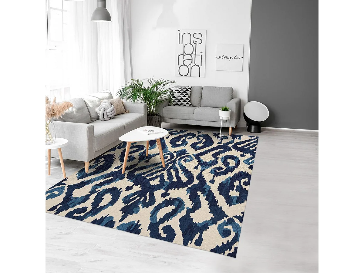 Tappeto kilim rettangolare intrecciato per esterni KASURI