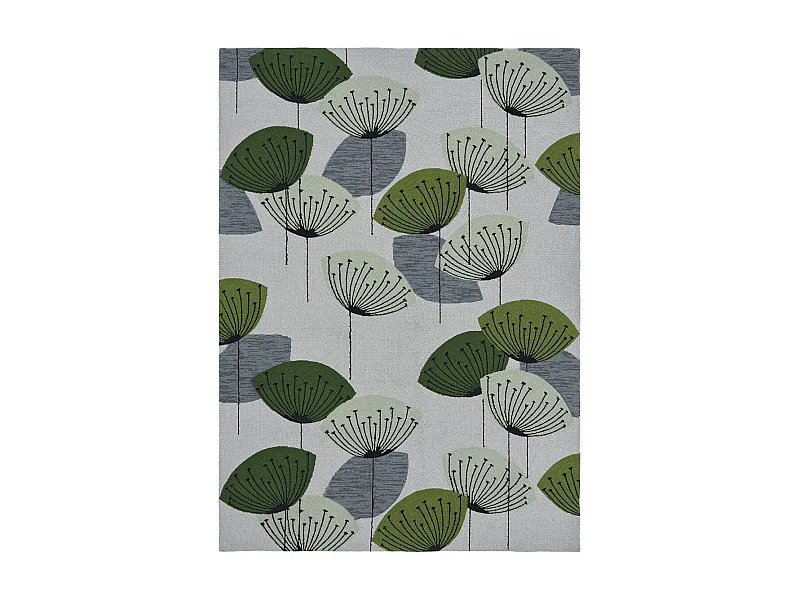 Tapis extérieur 250x350 tissé kilim gris et vert DANDELEXT