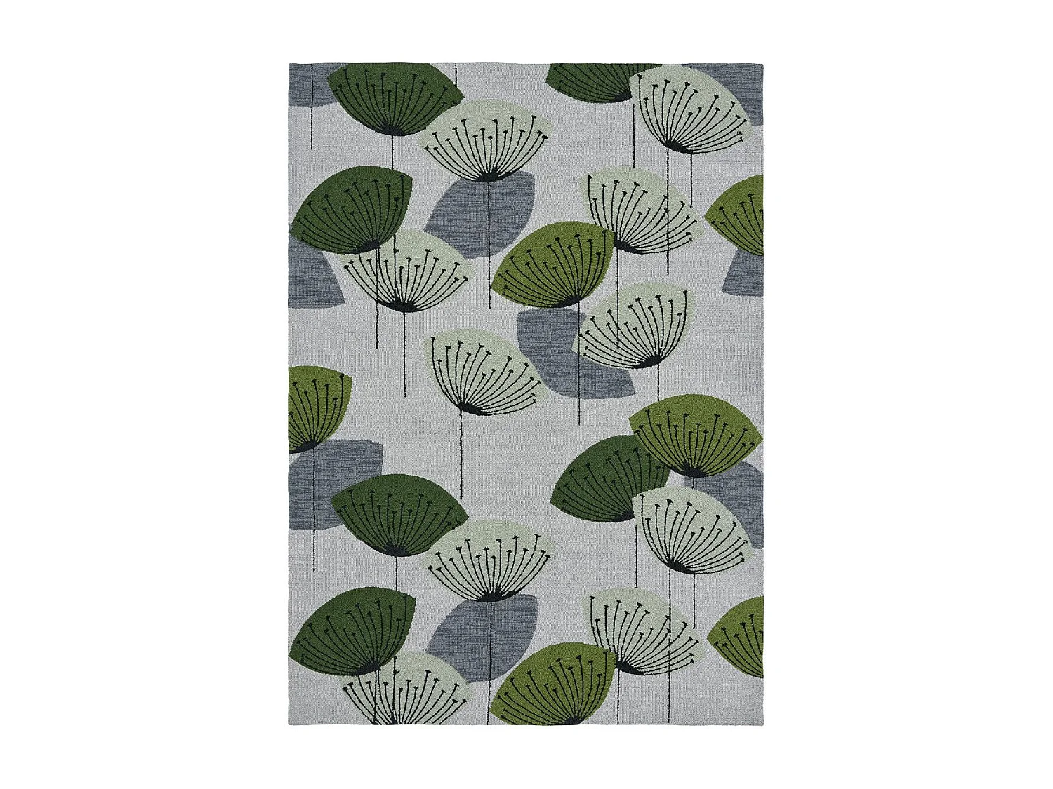 Tapis extérieur 250x350 tissé kilim gris et vert DANDELEXT