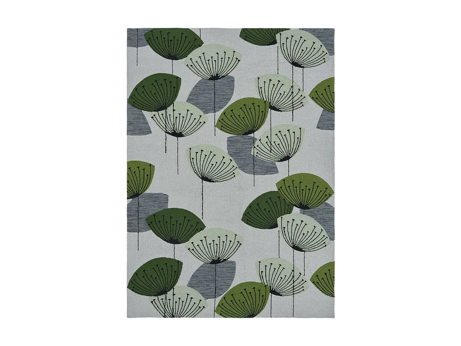 Tapis extérieur 250x350 tissé kilim gris et vert DANDELEXT