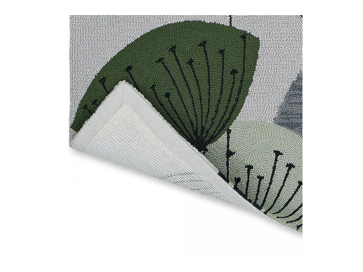 Tapis extérieur 250x350 tissé kilim gris et vert DANDELEXT