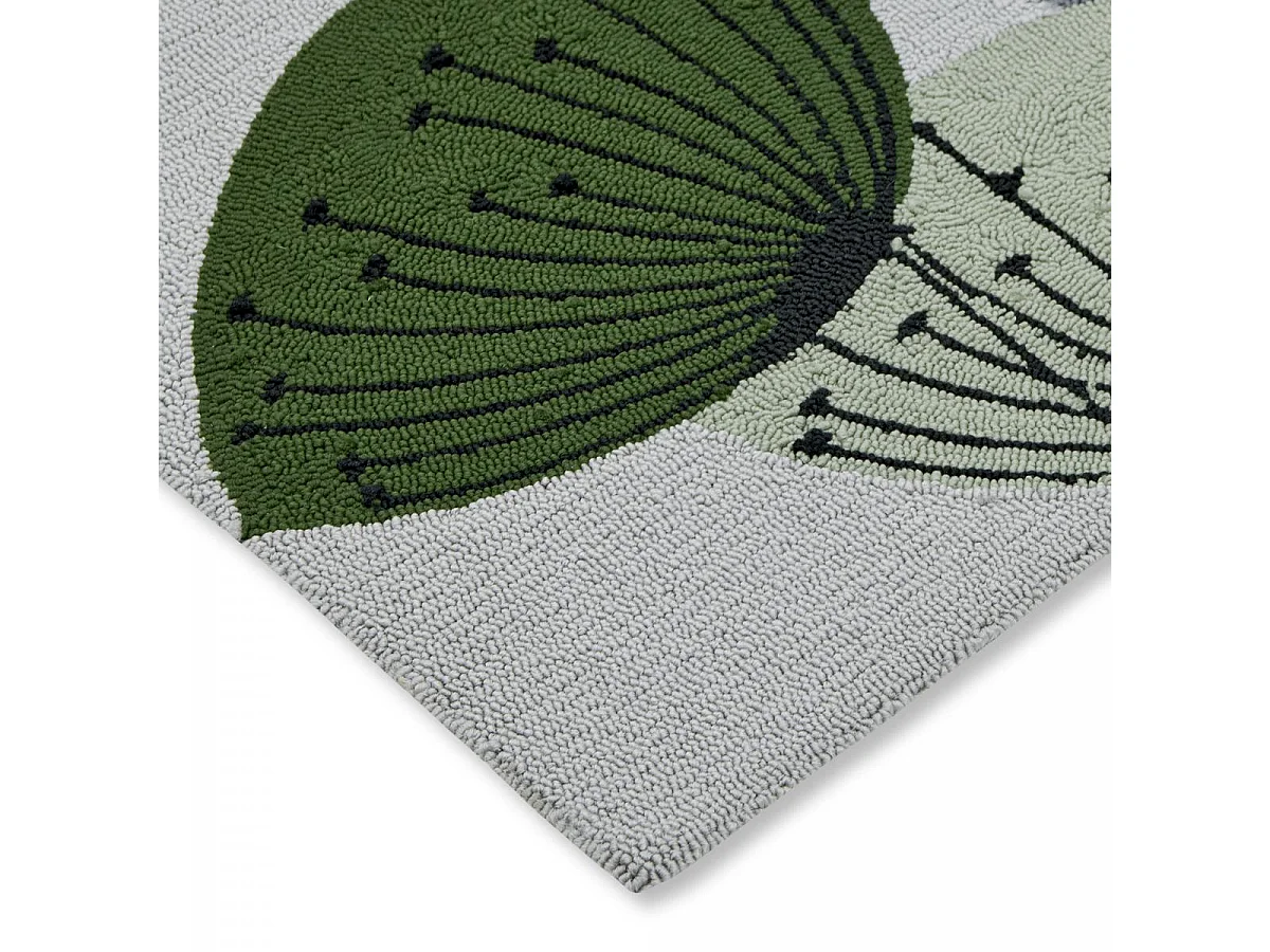 Tapis extérieur 250x350 tissé kilim gris et vert DANDELEXT