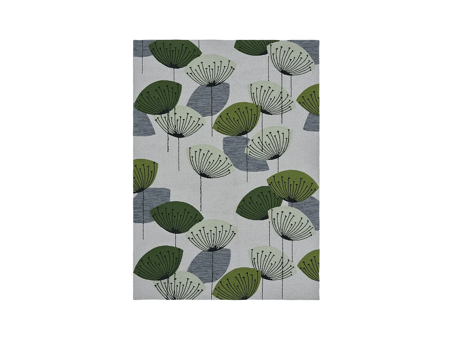 Tapis extérieur 250x350 tissé kilim gris et vert DANDELEXT