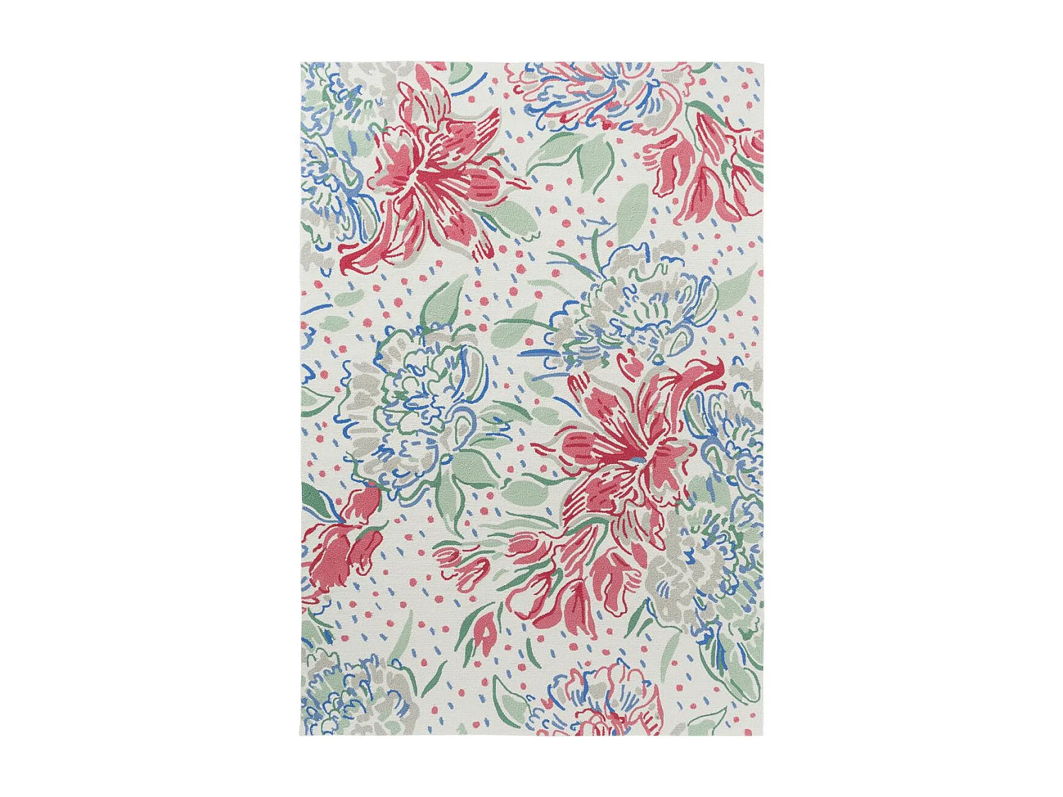 Tapis extérieur 140x200 kilim fait main rouge et vert LILITH