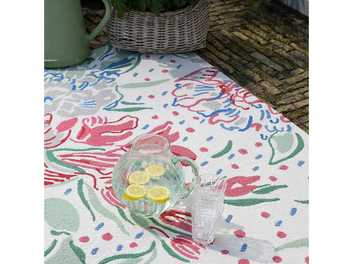 Tapis extérieur 140x200 kilim fait main rouge et vert LILITH