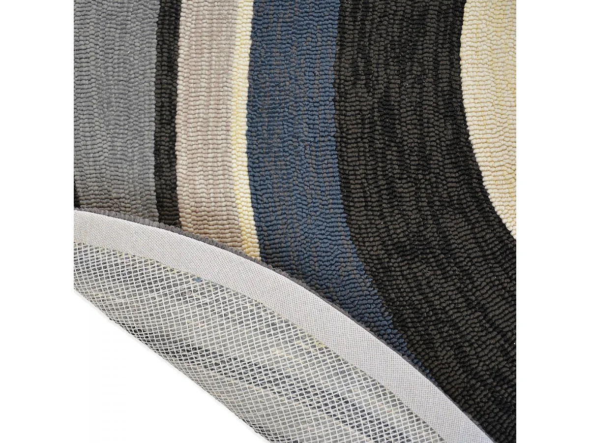 Tappeto da esterno 200x280 tessuto kilim nero e blu AURA