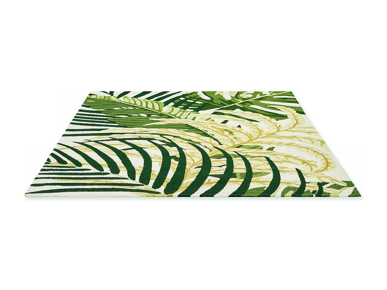 Tapis extérieur 200x280 tissé kilim vert et beige MANILA