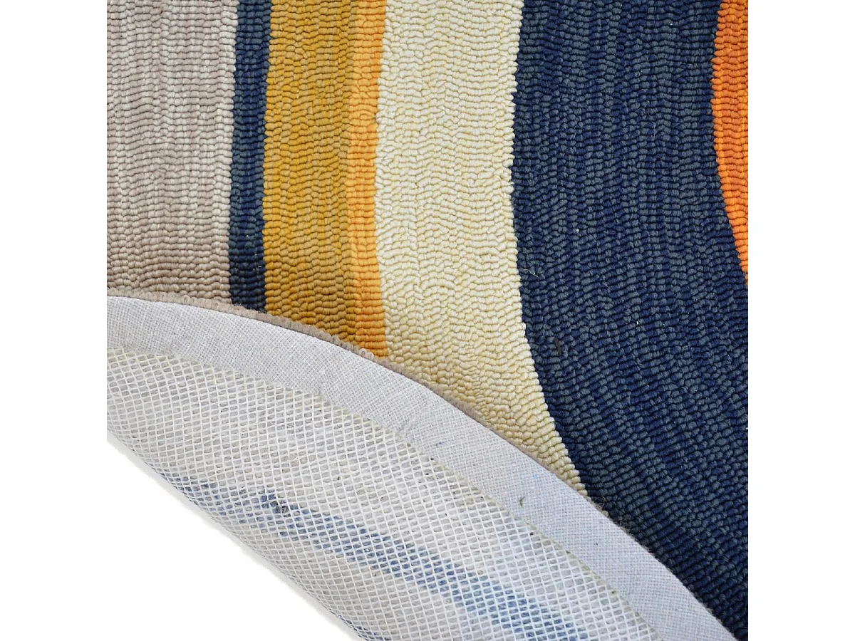 Tappeto da esterno 200x280 tessuto kilim blu e grigio AURA