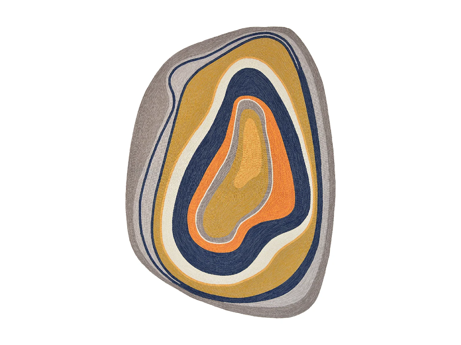 Tappeto da esterno 200x280 tessuto kilim blu e grigio AURA