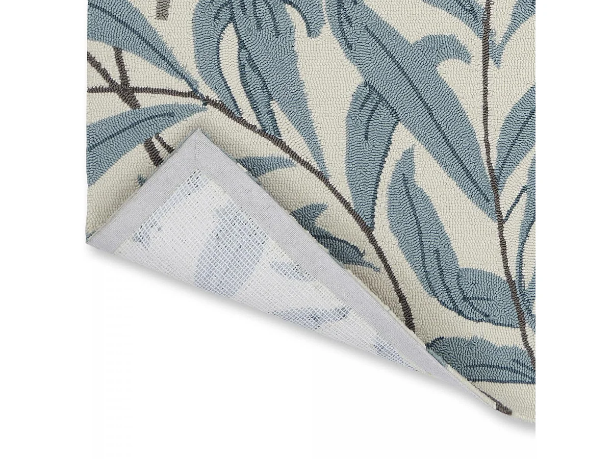 Tapis extérieur 250x350 tissé kilim beige et bleu WILLOW