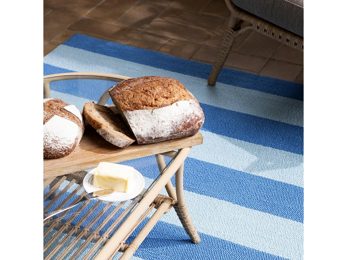 Tapis extérieur 140x200 kilim fait main bleu et bleu ciel LILLE