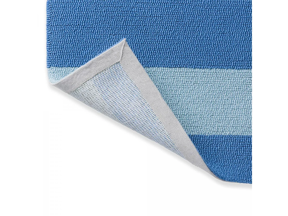 Tapis extérieur 140x200 kilim fait main bleu et bleu ciel LILLE