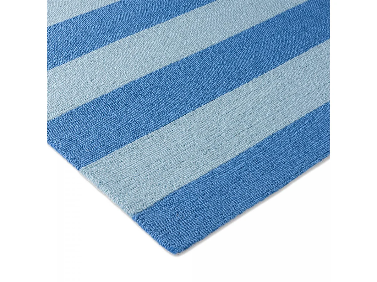 Tapis extérieur 140x200 kilim fait main bleu et bleu ciel LILLE