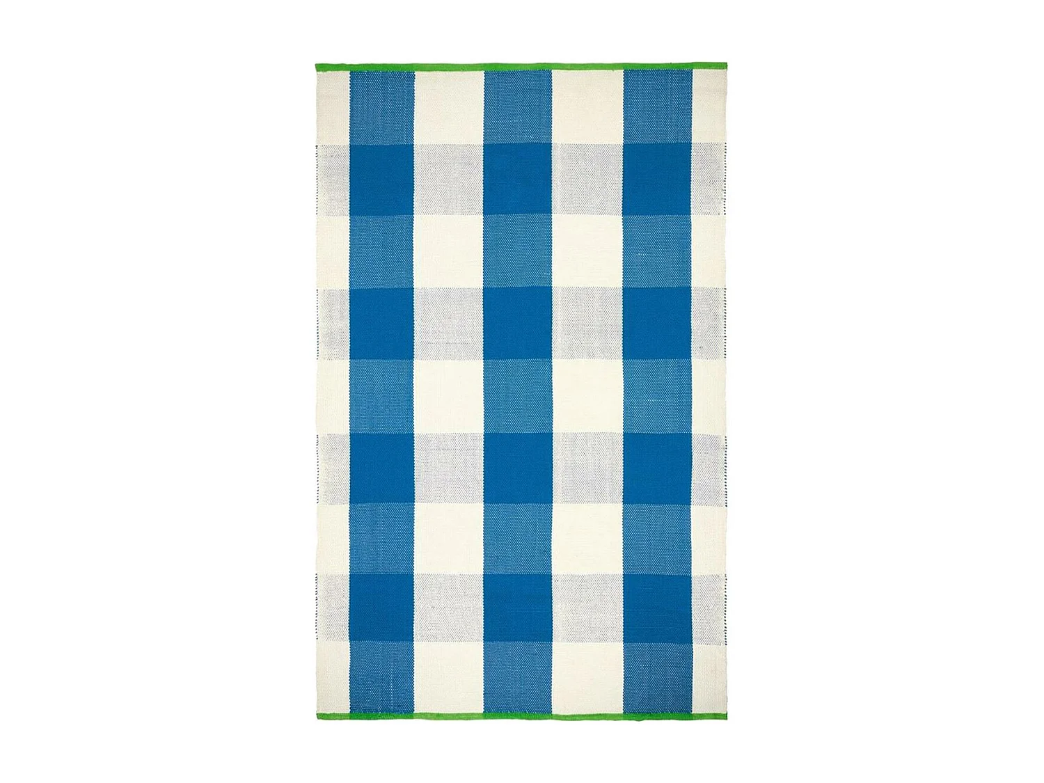 Tapis extérieur 75x250 tissé kilim bleu et crème SALIYA