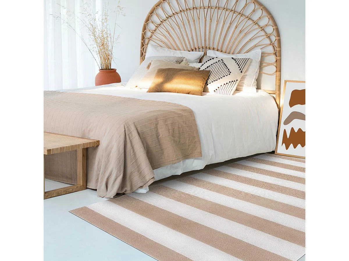 Tapis extérieur 200x280 kilim fait main noisette LILLE