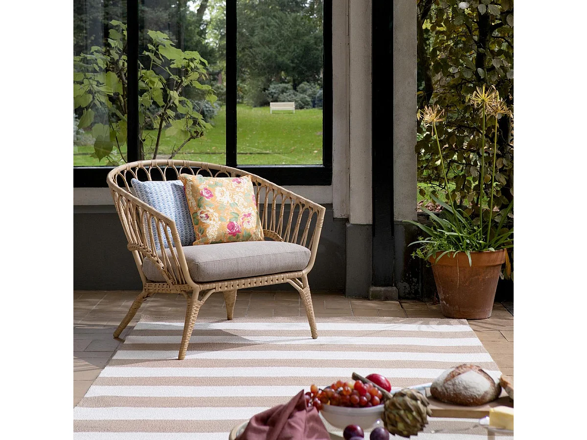 Tapis extérieur 200x280 kilim fait main noisette LILLE