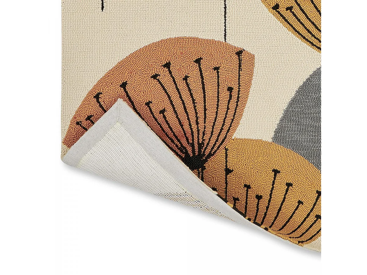 Tapis extérieur 250x350 tissé kilim beige et orange DANDELEXT