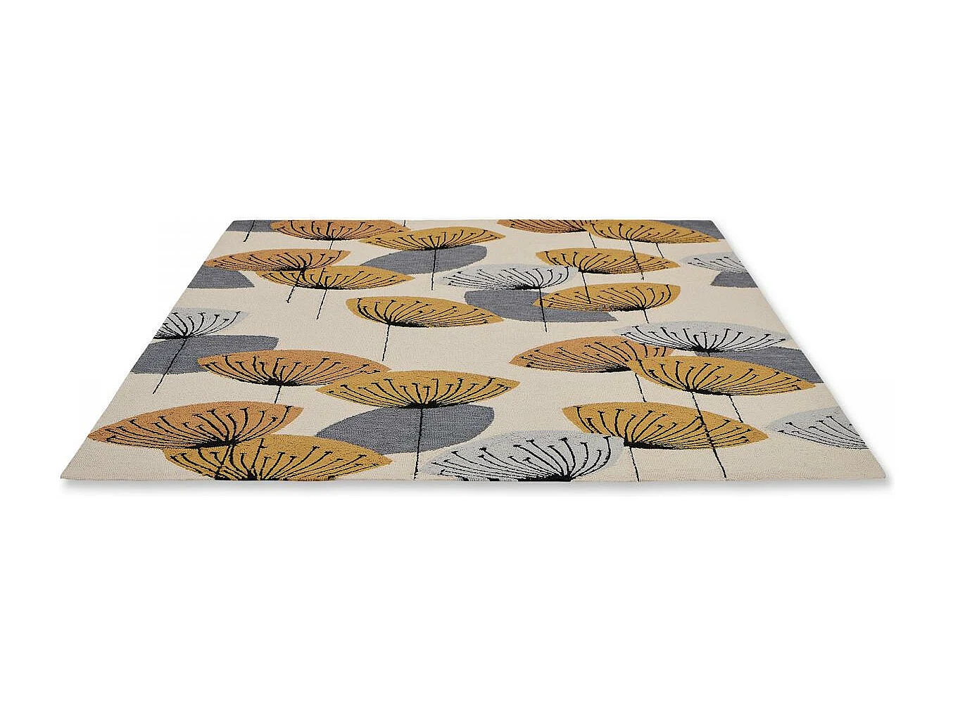 Tapis extérieur 250x350 tissé kilim beige et orange DANDELEXT