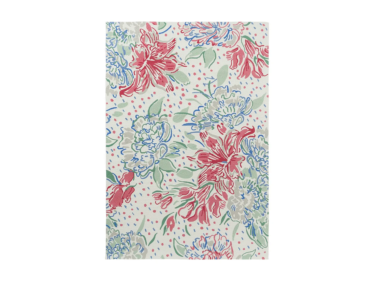 Tapis extérieur 250x350 kilim fait main rouge et vert LILITH