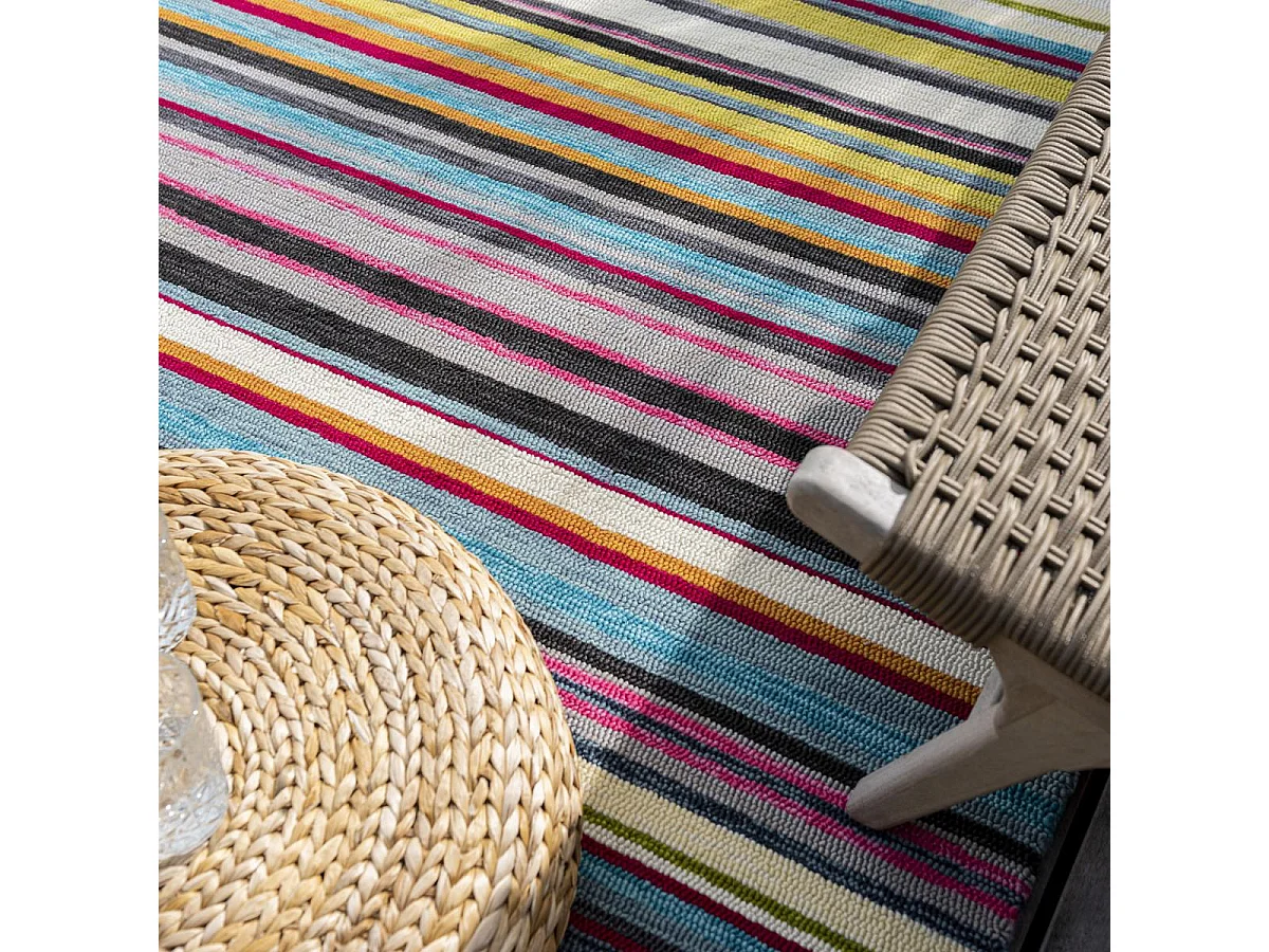 Tapis extérieur 200x280 tissé kilim multicolore LAVIDA