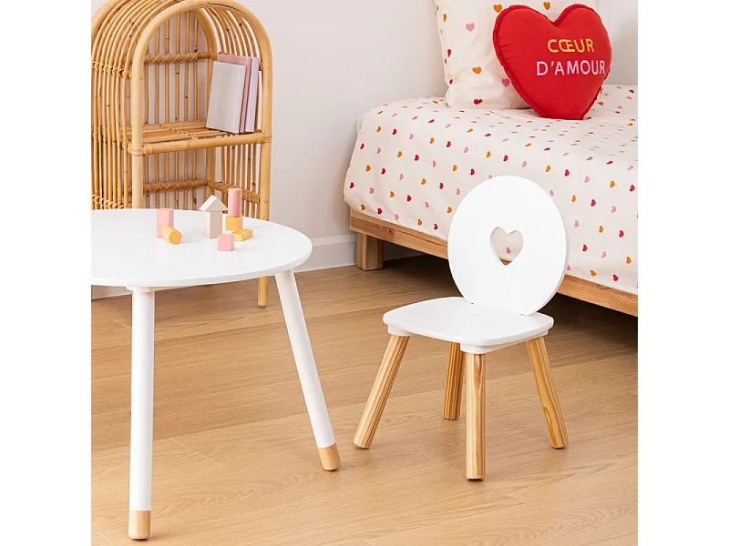 Chaise enfant blanche Amour Atmosphera