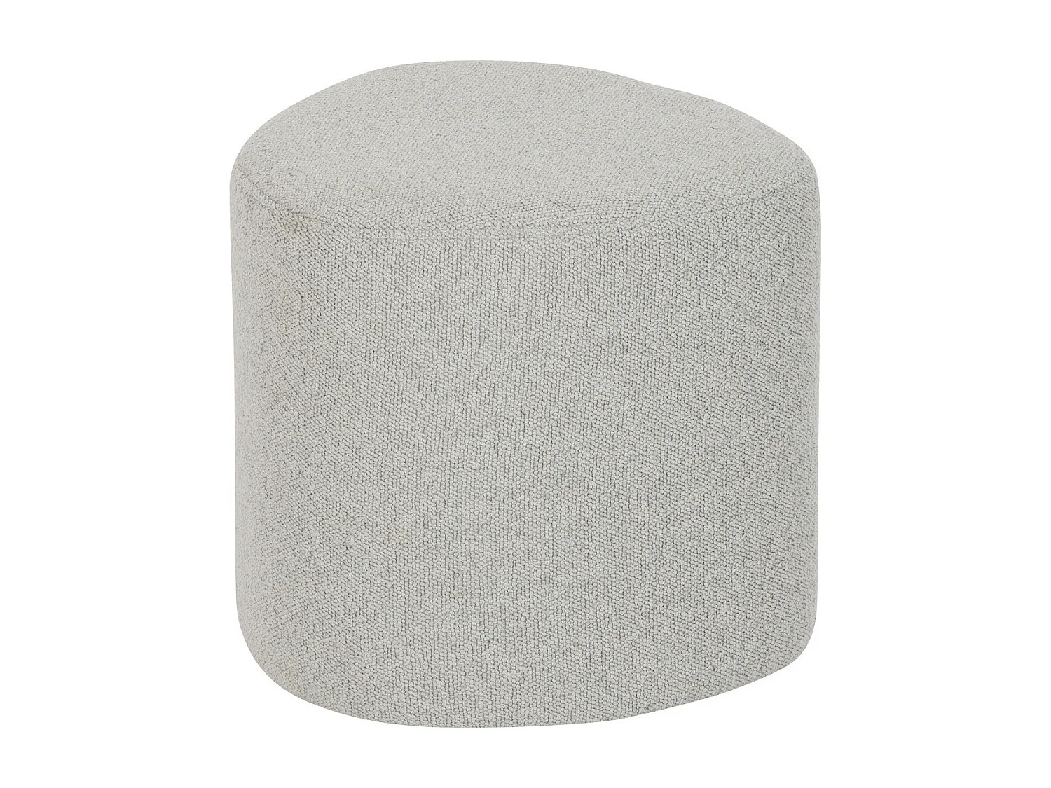 Pouf en tissu à bouclettes Gris galet D 39 x H 38 cm