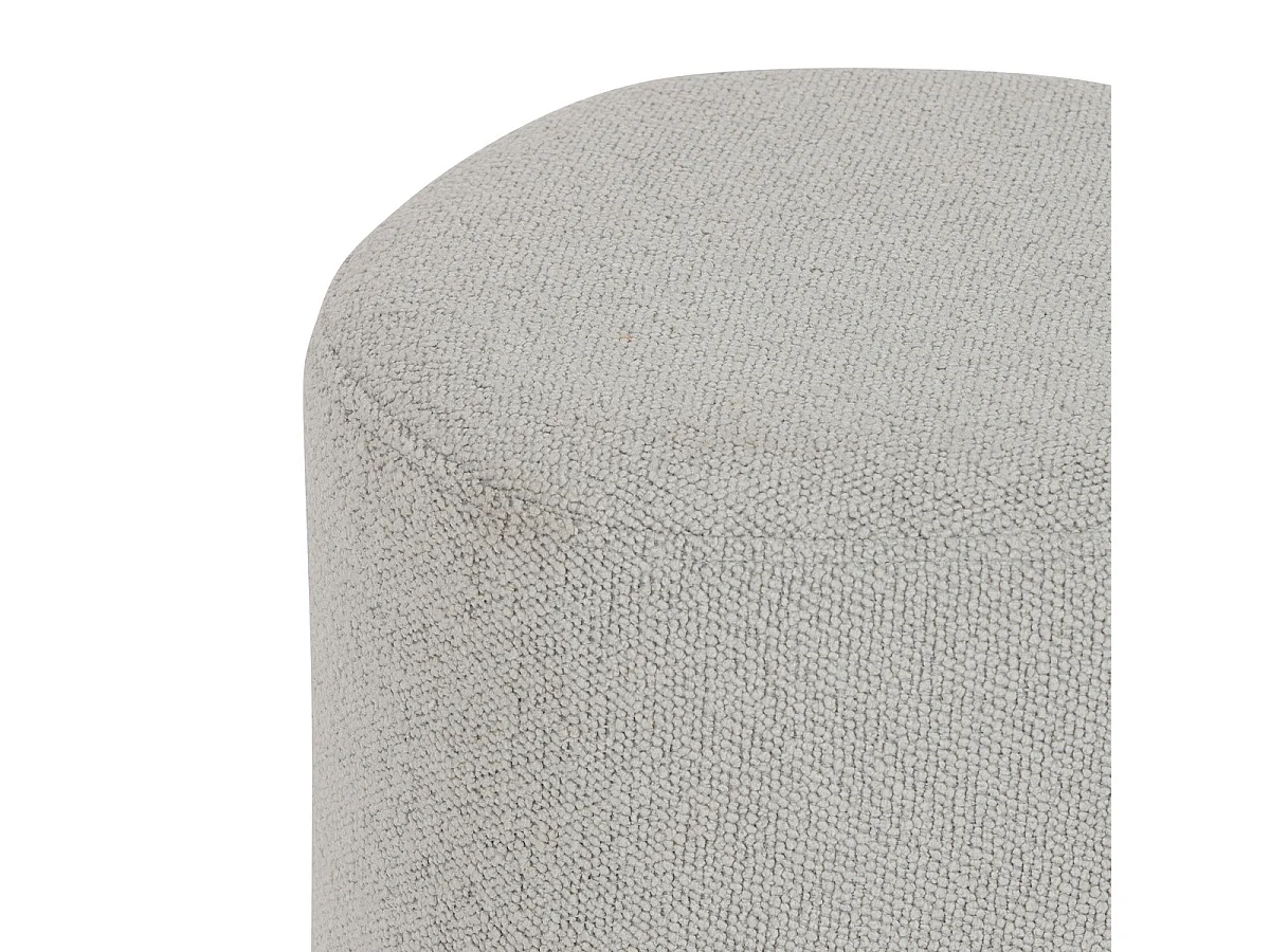 Pouf en tissu à bouclettes Gris galet D 39 x H 38 cm