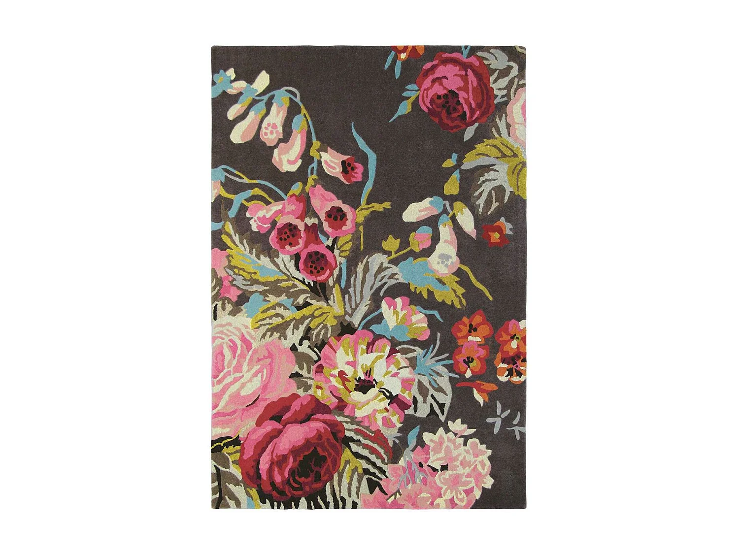 Tappeto per soggiorno e camera da letto realizzato a mano in lana con motivo floreale PARKI