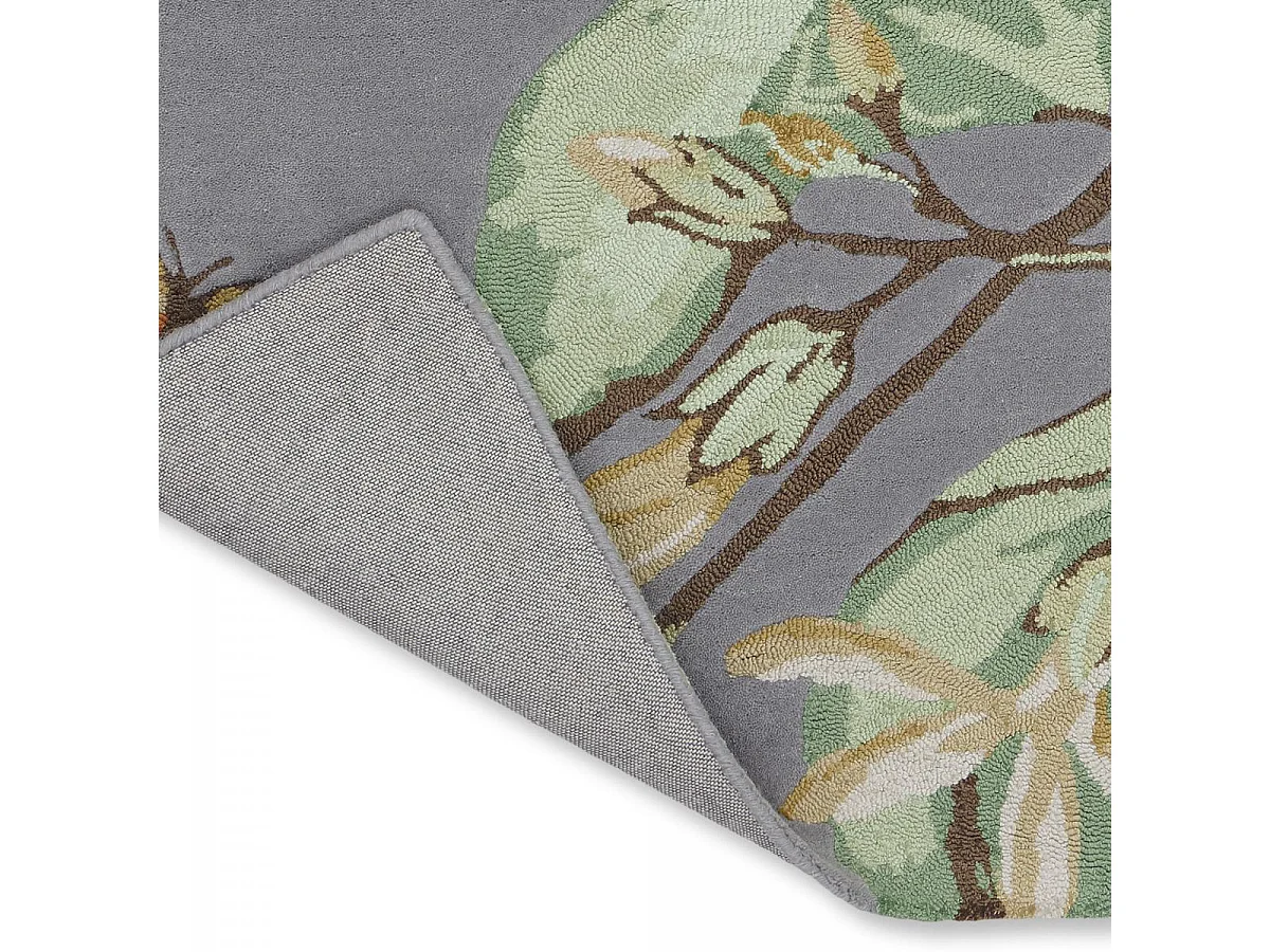 tapis salle à manger 250x350 fait à la main en laine gris et crème