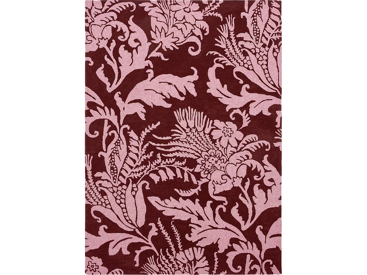 Tappeto da soggiorno e camera da letto fatto a mano in lana con motivo floreale BAROCCO