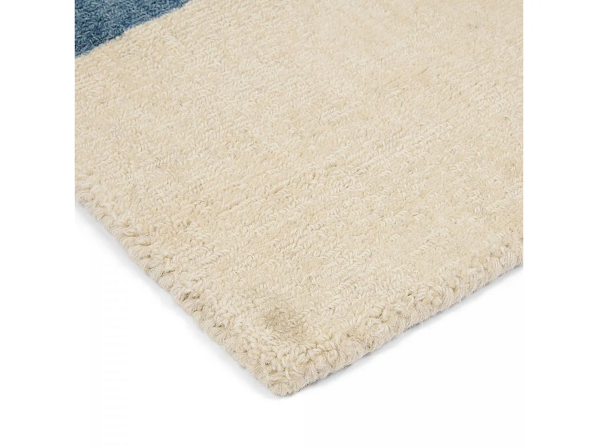 tappeto da ingresso 120x180 realizzato a mano in lana beige e gialla fantasia astratta