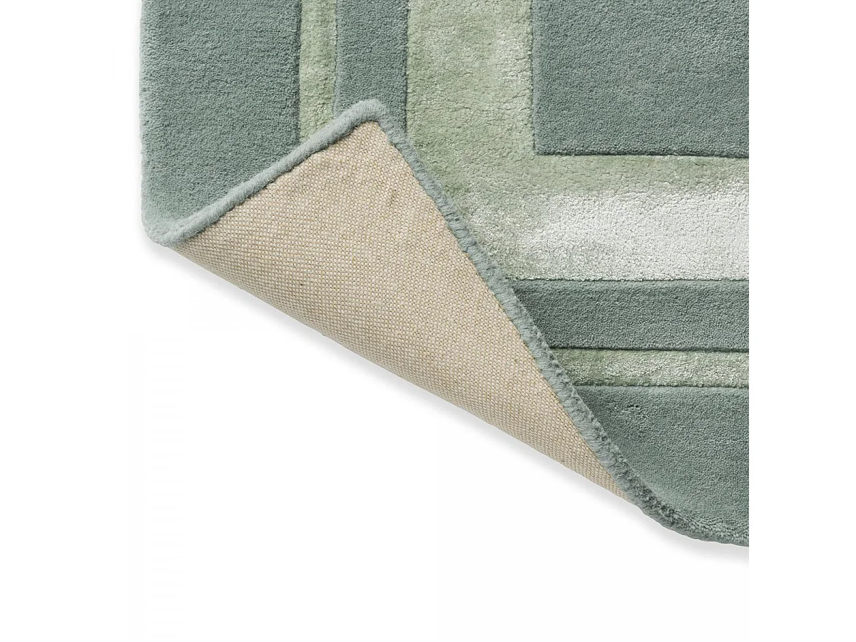 tapis salon 200x280 fait main en laine vert rectangle motif simple REDOOK