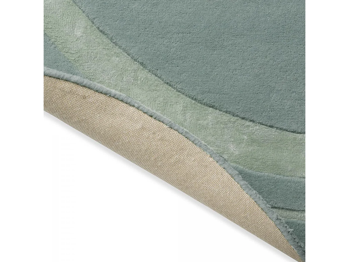 tappeto da soggiorno 200x280 realizzato a mano in lana verde rettangolo modello semplice REDOOK